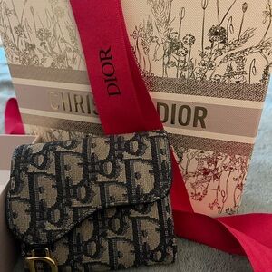 Dior Black and Cream Monogram Wallet